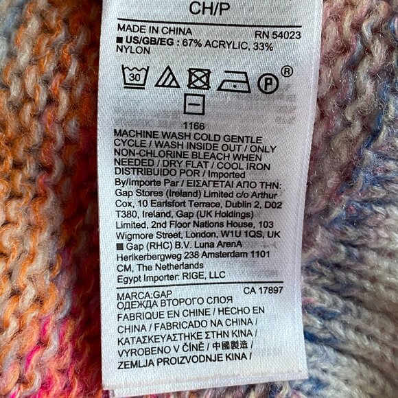 Gap Pastel Rainbow Space-Dyed Sweater Womens Sz S Feminine Soft Girl Striped - Picture 10 of 10